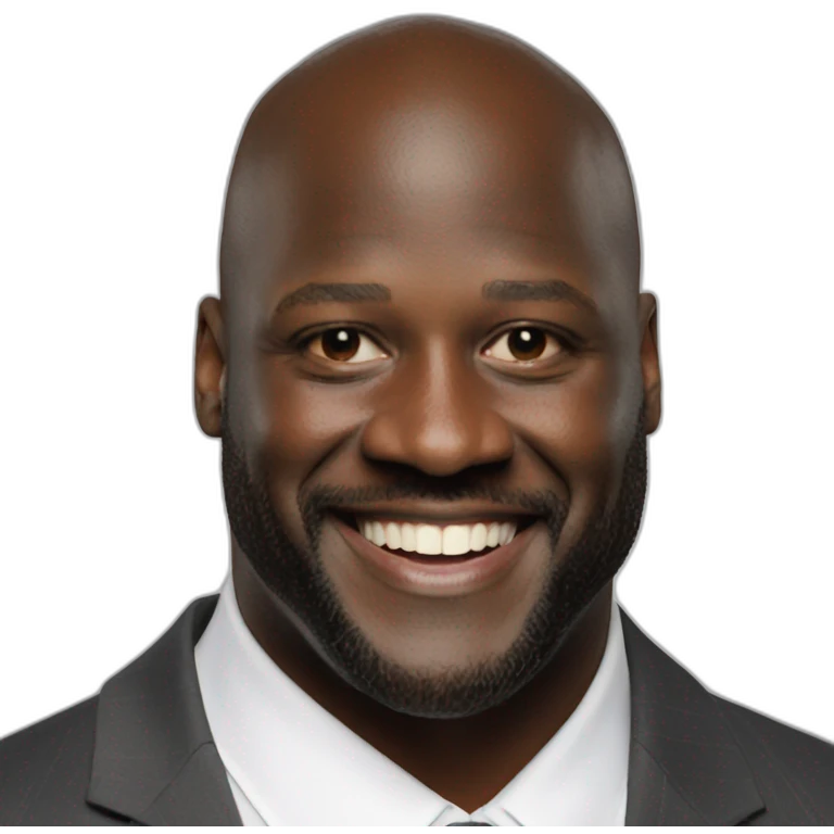 Photo real Shaq smiling emoji