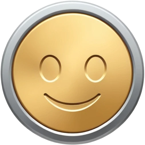 flat emoji style icon of a modern coin token, circular, metallic look, soft shadows, simple design, no text emoji