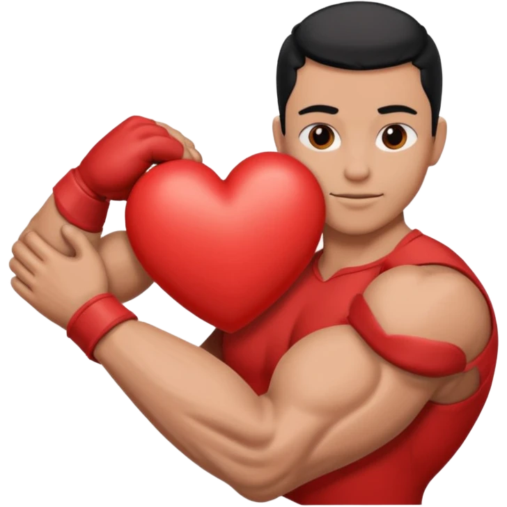 Un brazo abrazando un corazón emoji