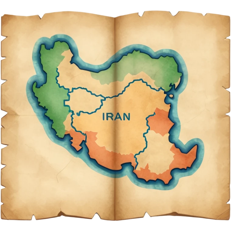 نقشه ایران با دست بغل کرده emoji