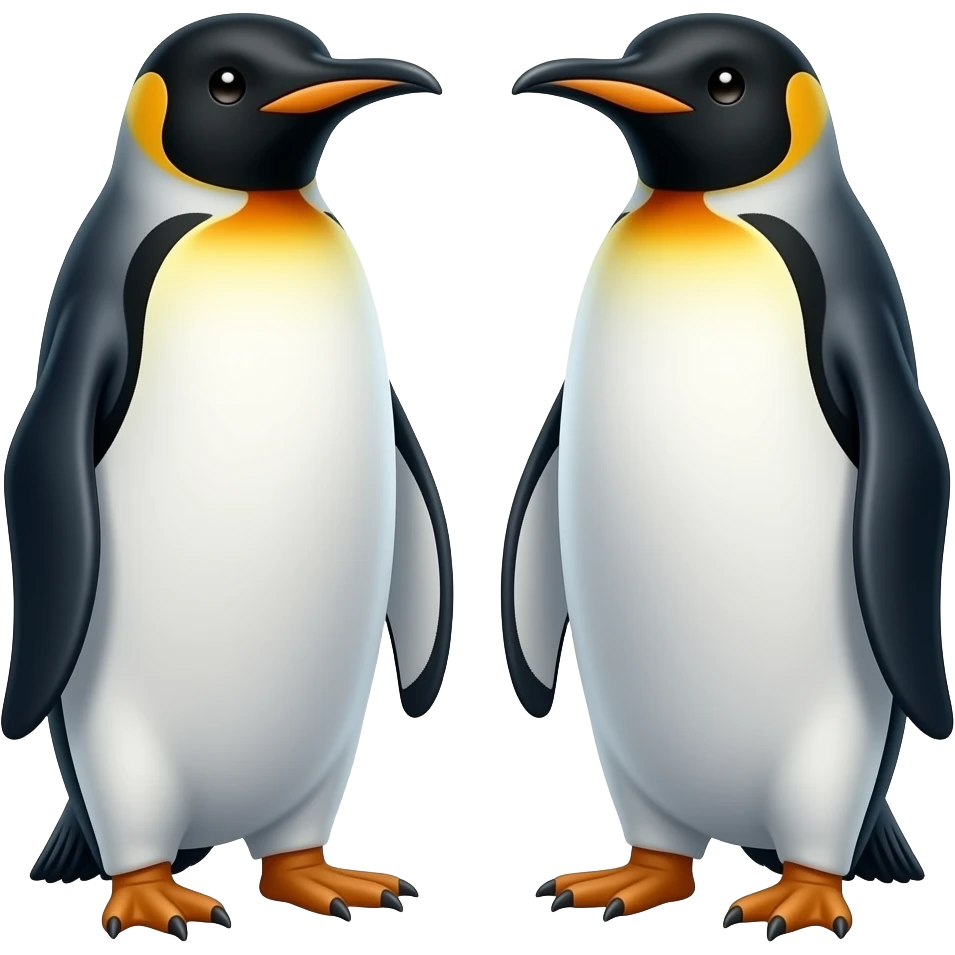 Dos parejas de pingüino que diga alonso y betzabel emoji