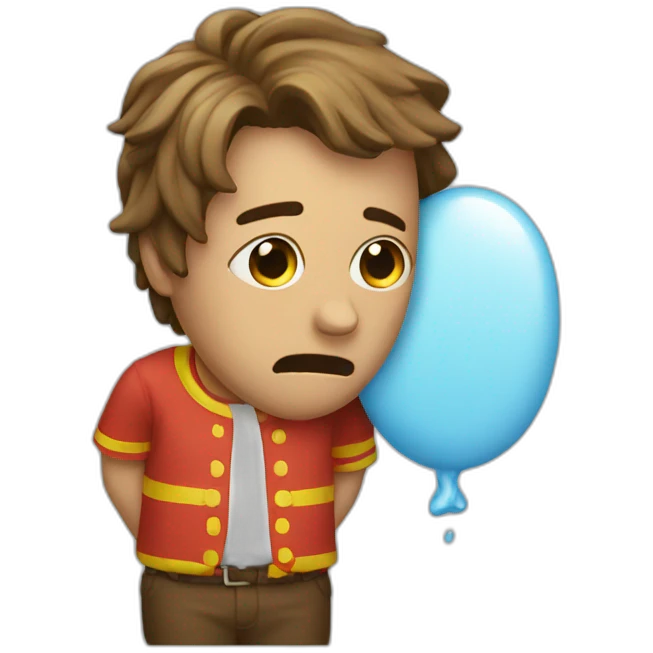 A crying candy man emoji