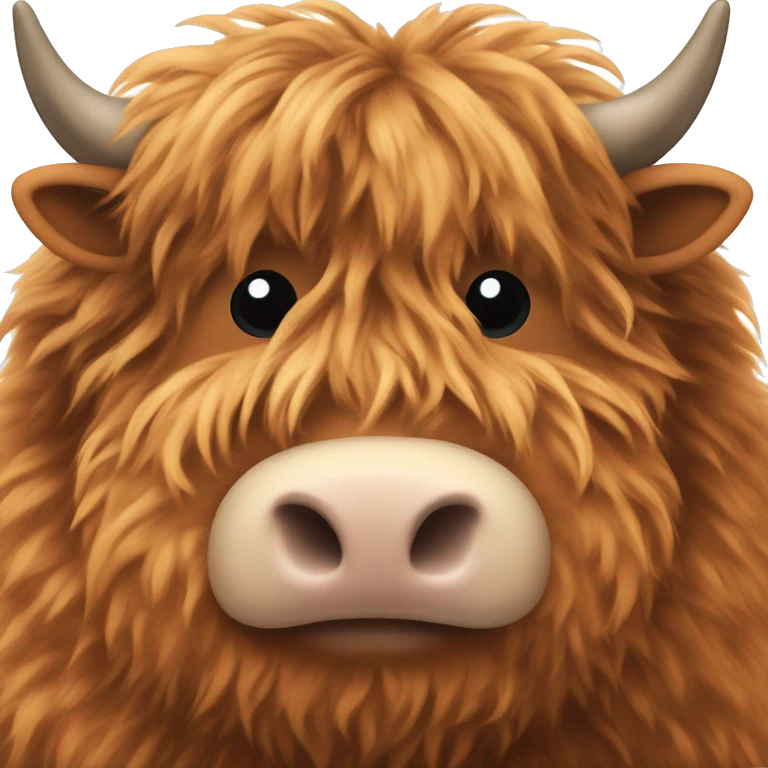 Fluffy highland cow iOS 18 style emoji