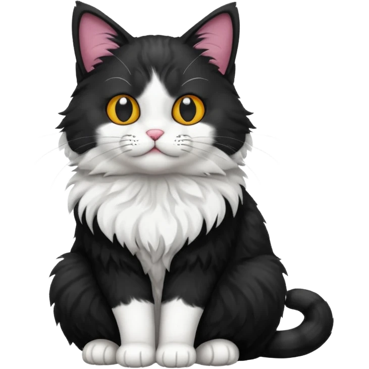 Cat withe and black  emoji