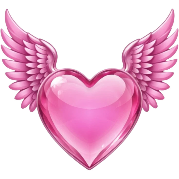 Pink crystal heart with wings emoji
