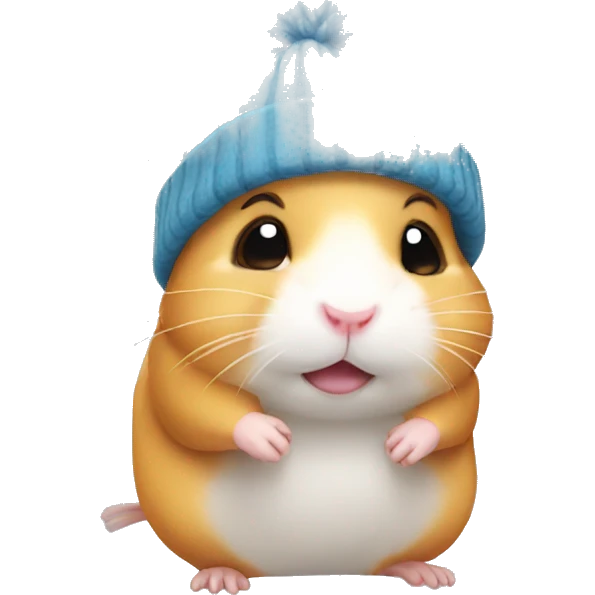 hamster wearing beanie crying emoji