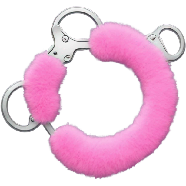 pair of pink fluffy handcuffs emoji