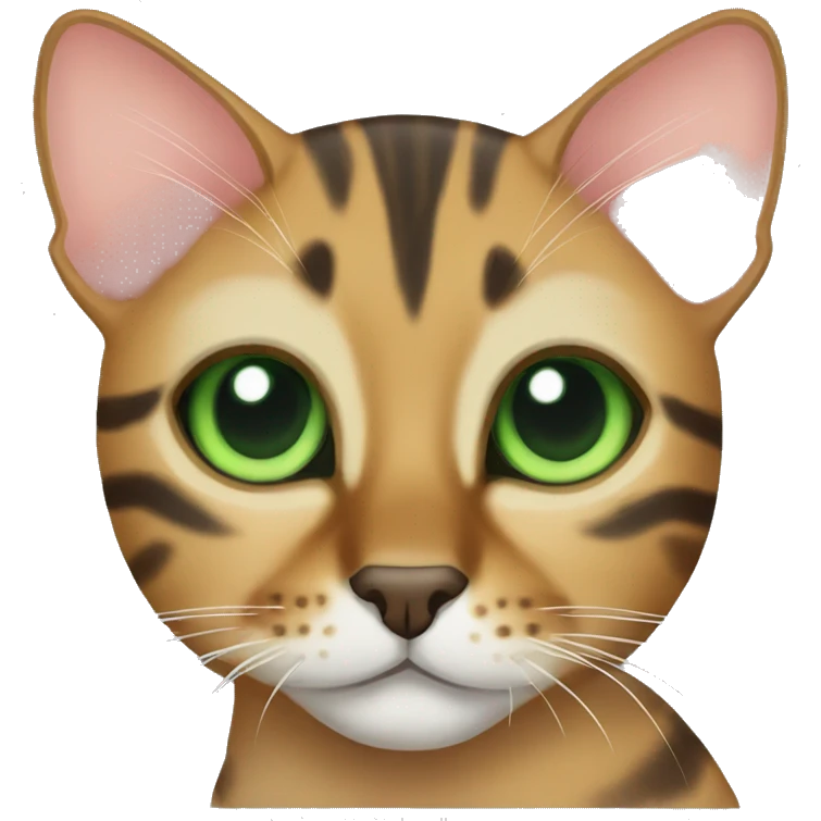 Bengal cat with green eyes  emoji