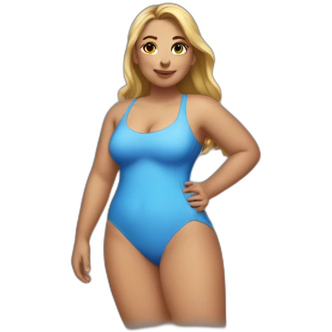 Slim-Thicc caucasian woman swimsuit posing emoji