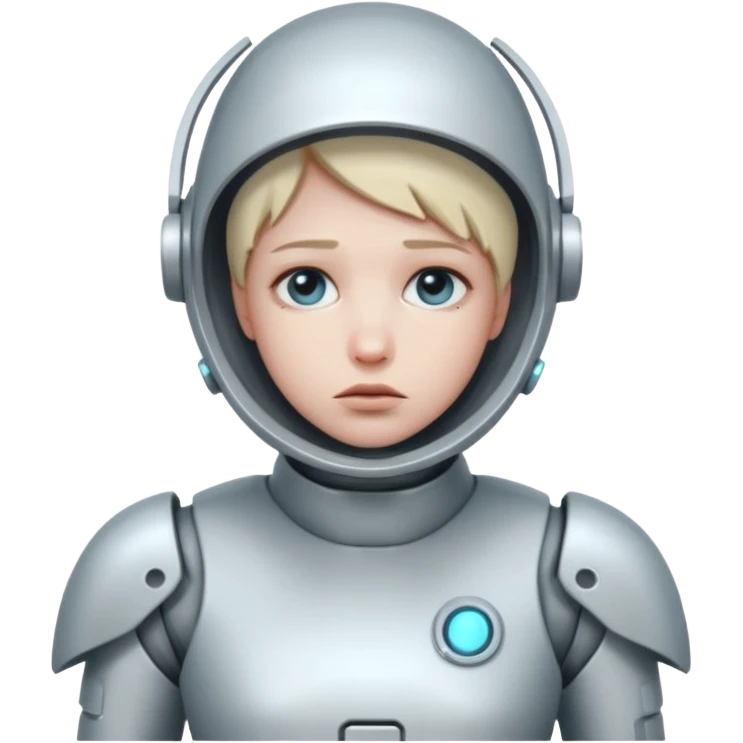 person trapped in algorism with sad face emoji