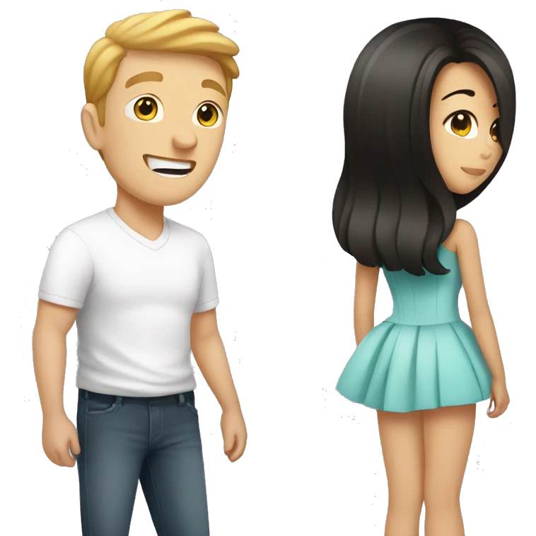 White guy dating asian girl emoji