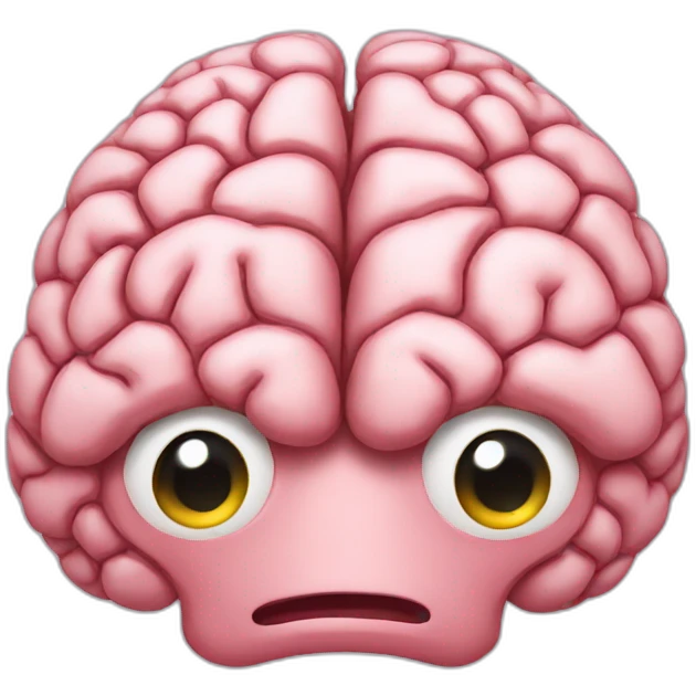 brain emoji with face and eyes emoji