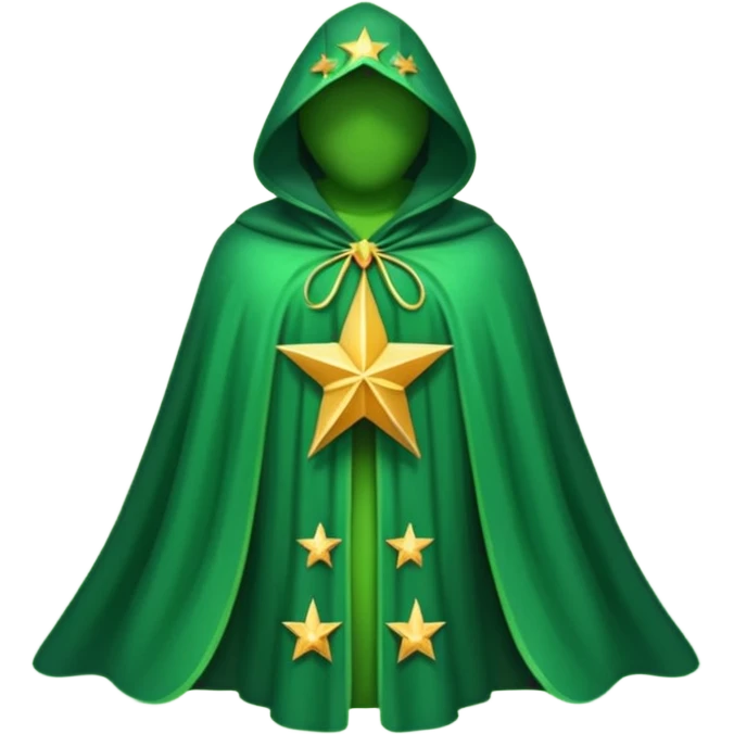 a fantasy  magic, green color with star pattern cloak emoji