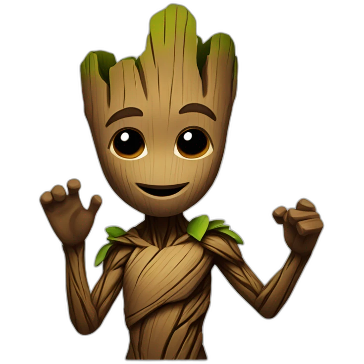 Groot with love emoji emoji