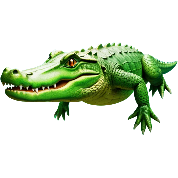 cinematic-crocodile-realistic-full-body-lounging-emoji,-massive-scaled-body-partially-submerged-in-shallow-water,-head-tilted-dramatically,-rough-green-and-brown-hide-textured-with-deep-ridges,-simplified-yet-realistic-focused-features,-highly-detailed,-glowing-with-an-almost-sarcastic-glow emoji