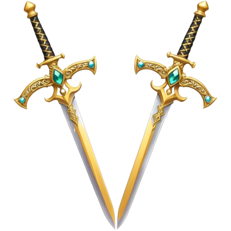 Two Golden royal swords emoji
