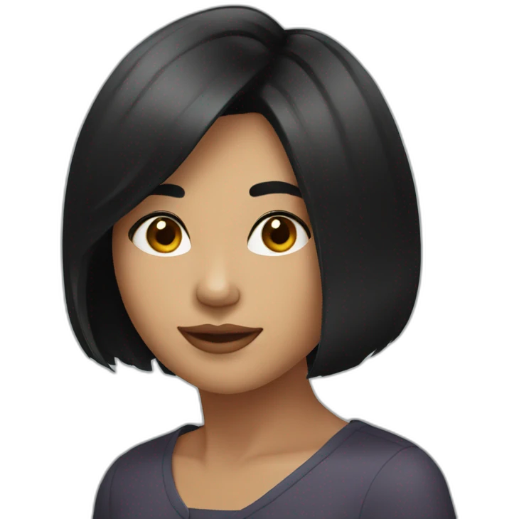 young woman with a black bob haircut emoji