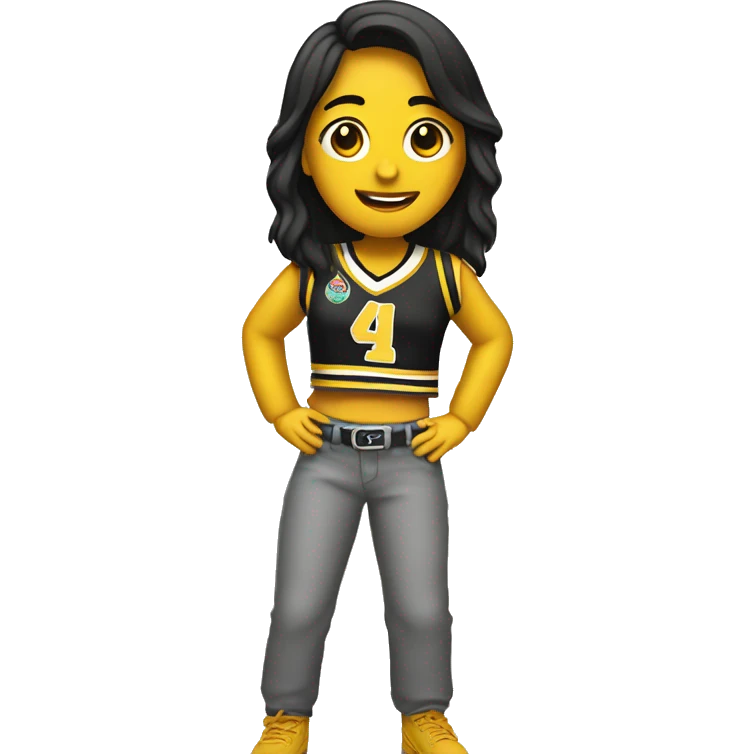chica haciendo fan emoji