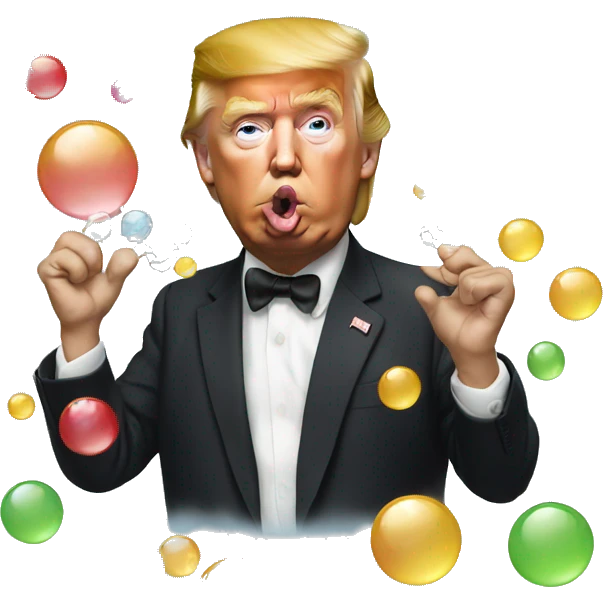 trump blowing bubbles  emoji