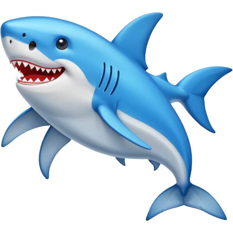 Crea un emoji de un tiburón con zapato azules emoji