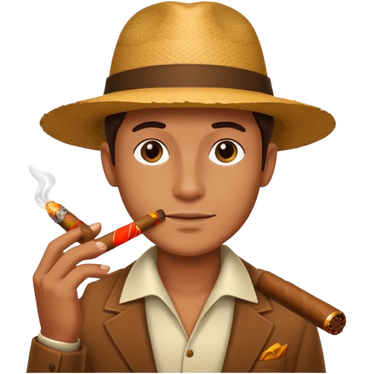 Relaxed with cigar emoji