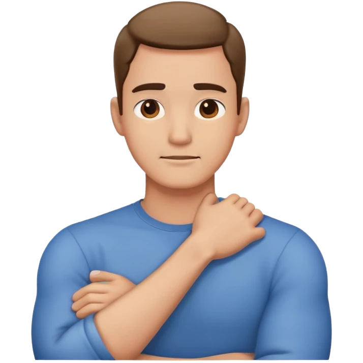 Arms crossed holding neck guy emoji