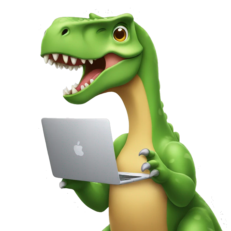 dinosaur holding macbook emoji