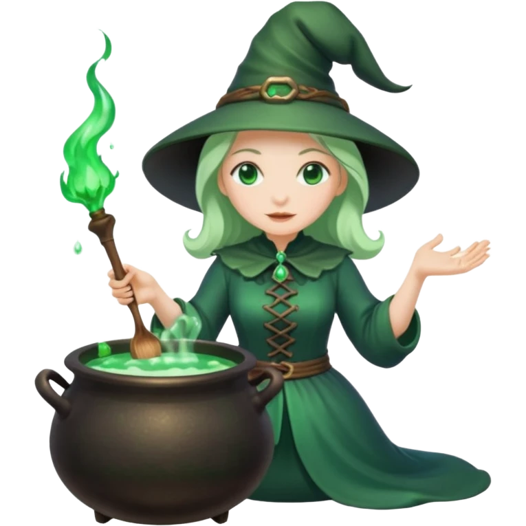 green witch cooking potion emoji