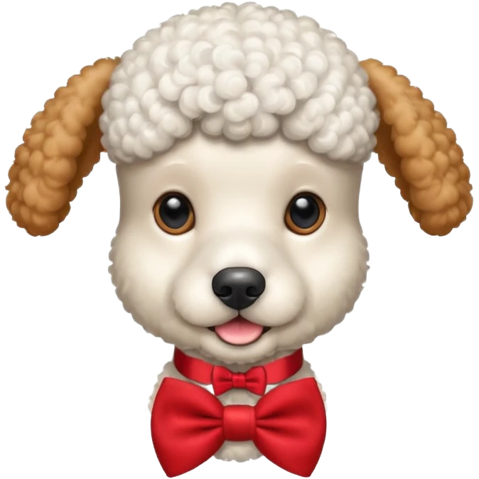 Poodle with red bow tie emoji