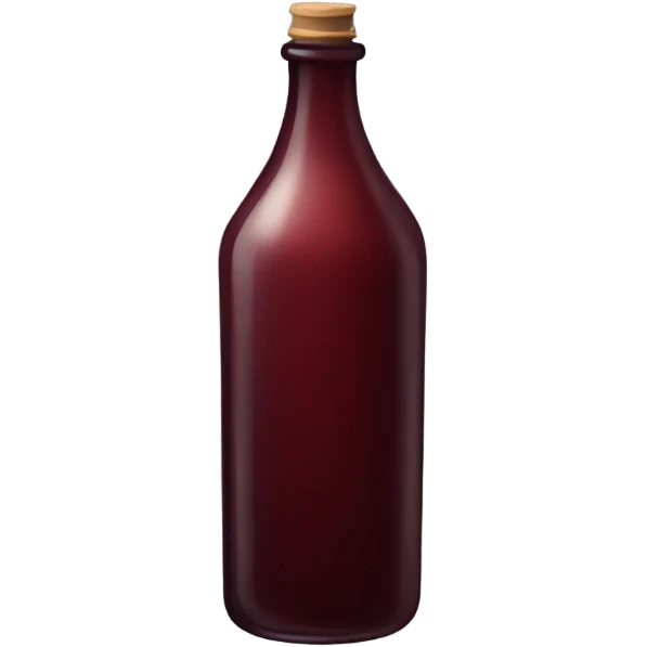 old glass bottle with dark red liquid emoji