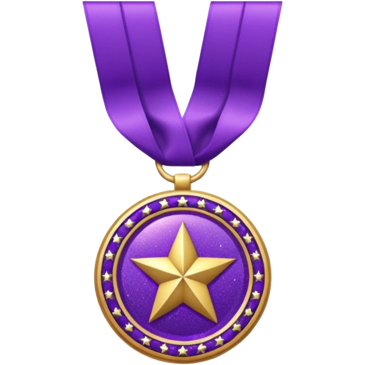 Purple Glitter military medal emoji