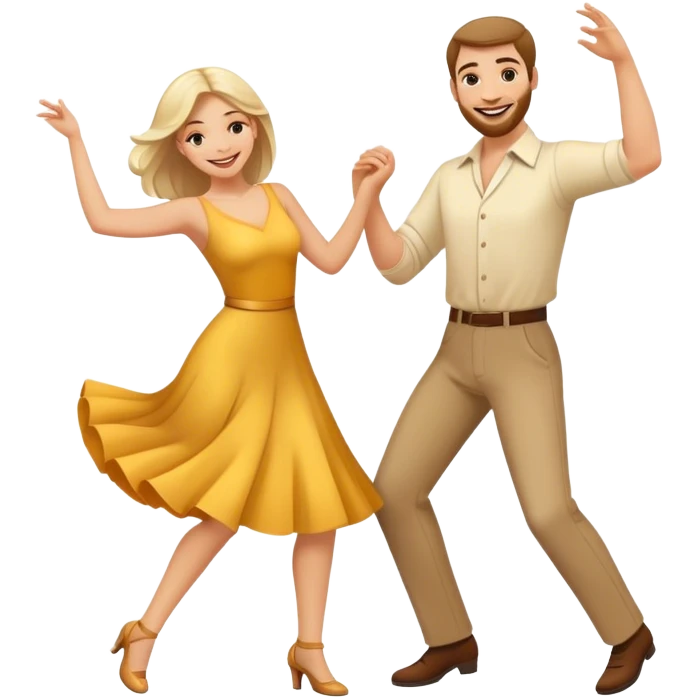 two caucasian people dancing in the club emoji