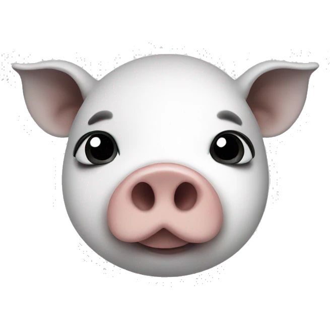 White pig with black areas around its left eyes emoji