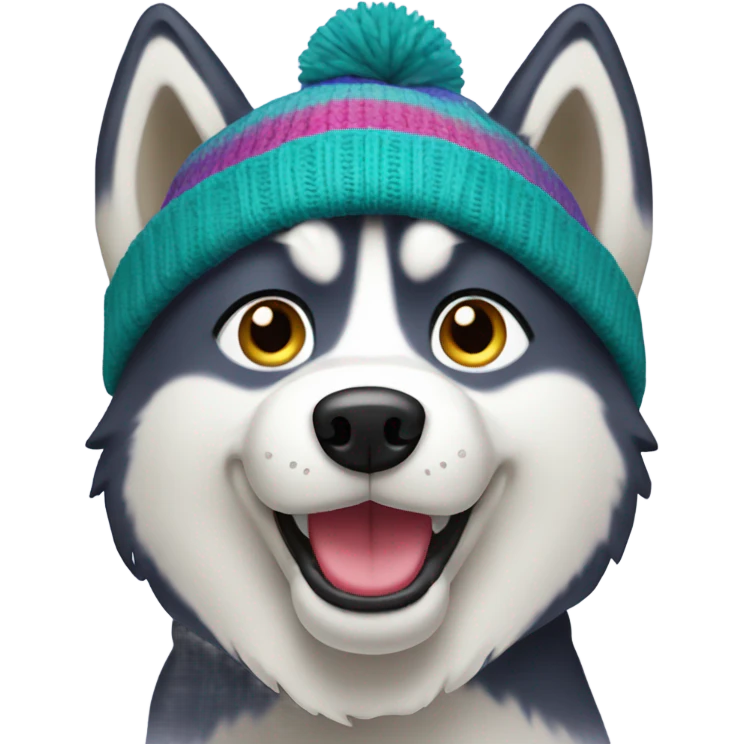 Husky wearing beanie  emoji