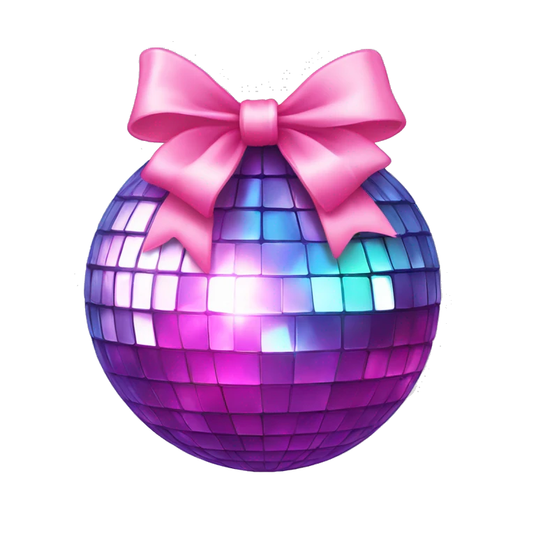 Disco ball with pink bow  emoji