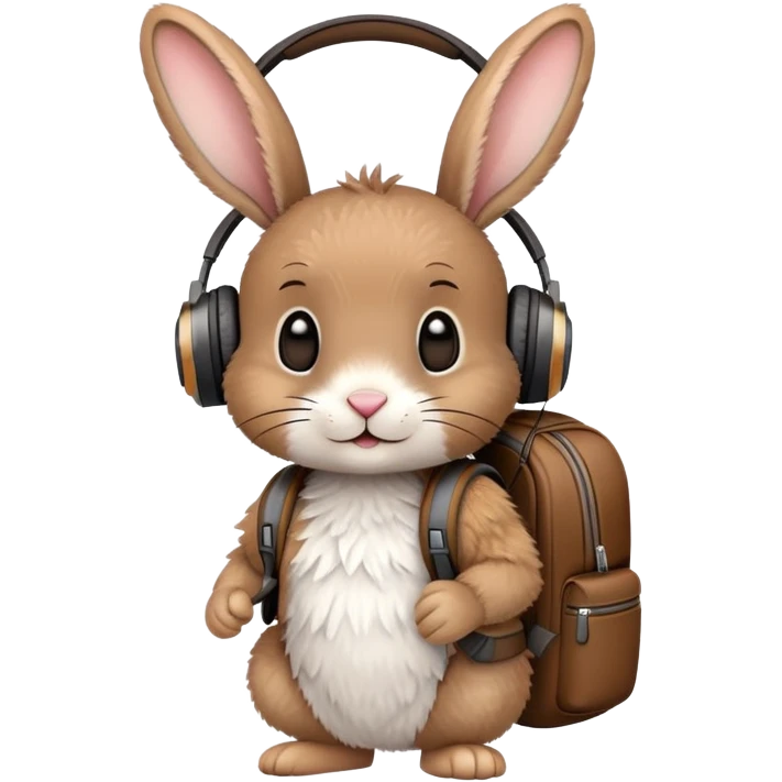 rabbit with headphones and backpack emoji