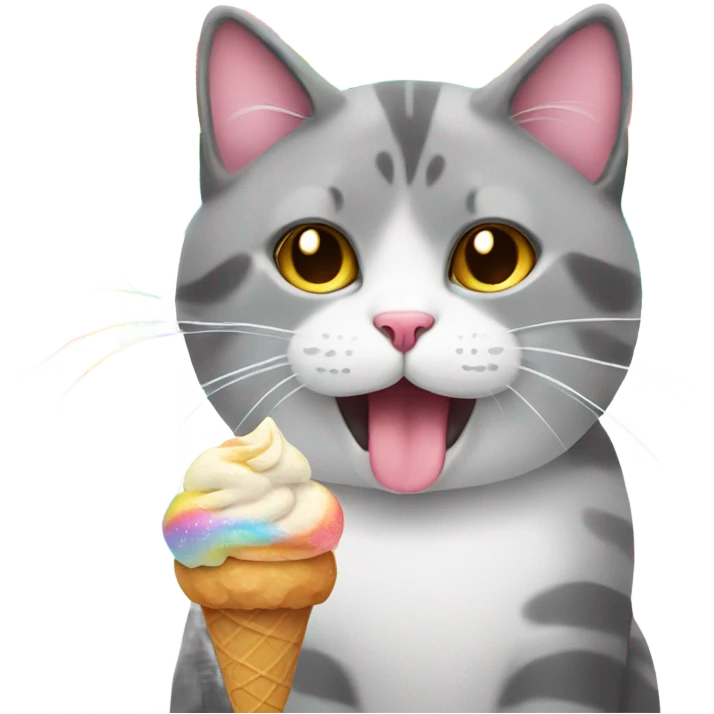 cat with rainbows and ice cream  emoji