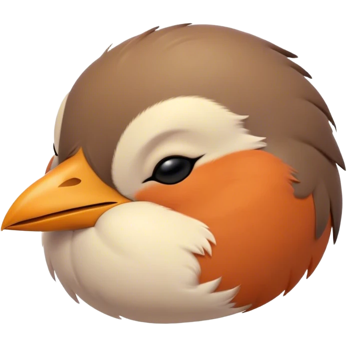 Meme-Worthy Cute Sleeping Robin Portrait Emoji, Head resting peacefully with a contented smile, showcasing a delicate, softly feathered body and eyes gently closed in serene slumber, Simplified yet adorably endearing features, highly detailed, glowing with a soft, drowsy light, high shine, relaxed and utterly lovable, stylized with an air of playful laziness, soft glowing outline, capturing the essence of a sleeping robin that feels destined to become the next viral icon of adorable rest! emoji