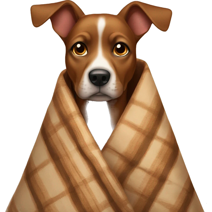Brown dog pointy ears wrapped in blanket emoji