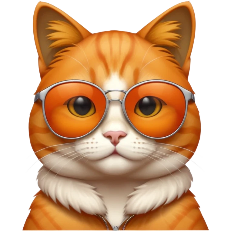 stylish orange cat, sunglasses, chill attitude emoji