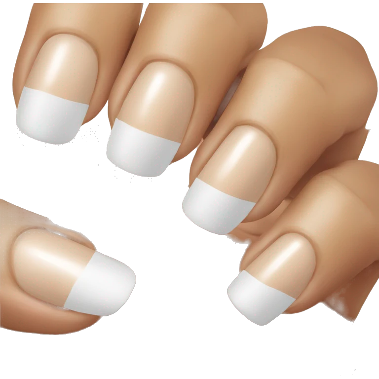 french tip nails emoji