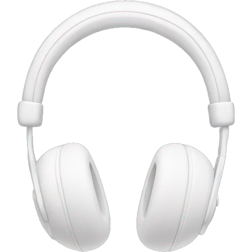 white headphones which ear pads are shaped heart emoji