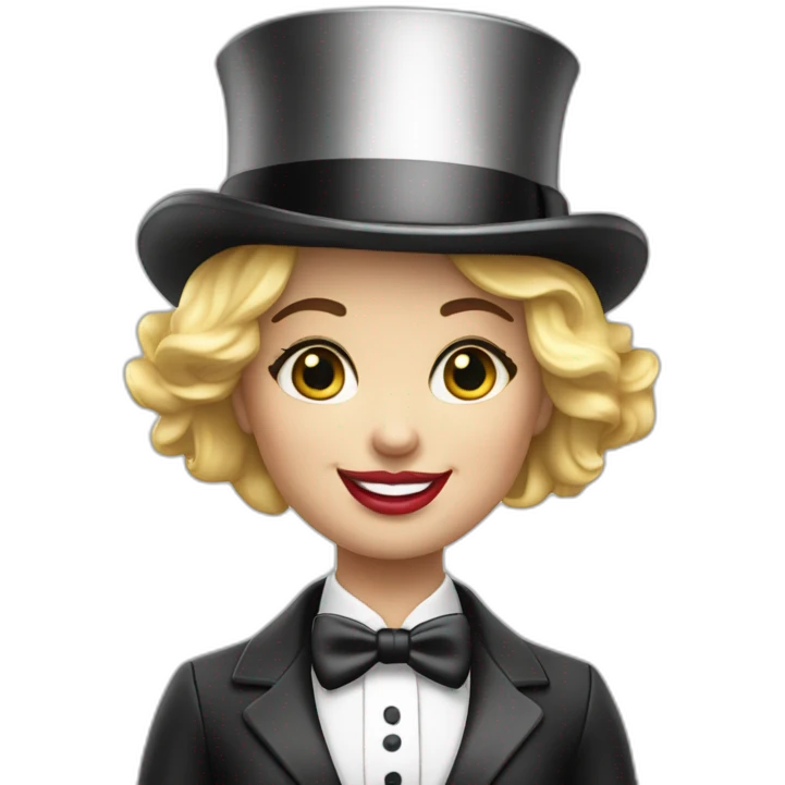 una chica rubia al estilo mr. monopoly emoji