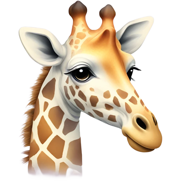 "Design a minimalist, pastel giraffe emoji with watercolor spots and a soft, calming background." emoji