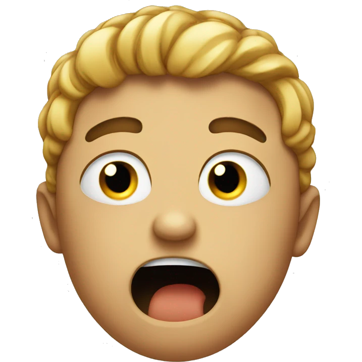 Crying emoji with fist before his mouth emoji