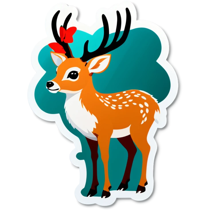 Deer with bow emoji