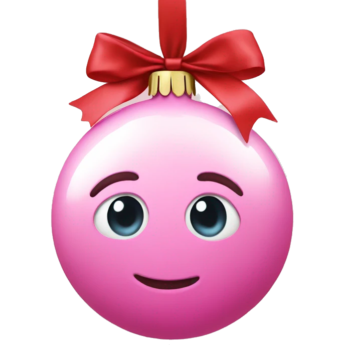 Pink Christmas ornament  emoji
