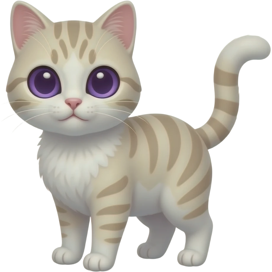 Cat with Purple Heart eyes emoji