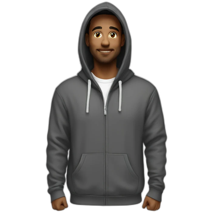 light scik hoodie man realisitc emoji