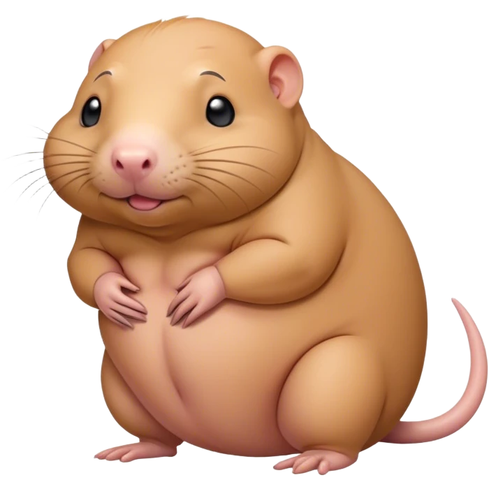 fat naked mole rat emoji